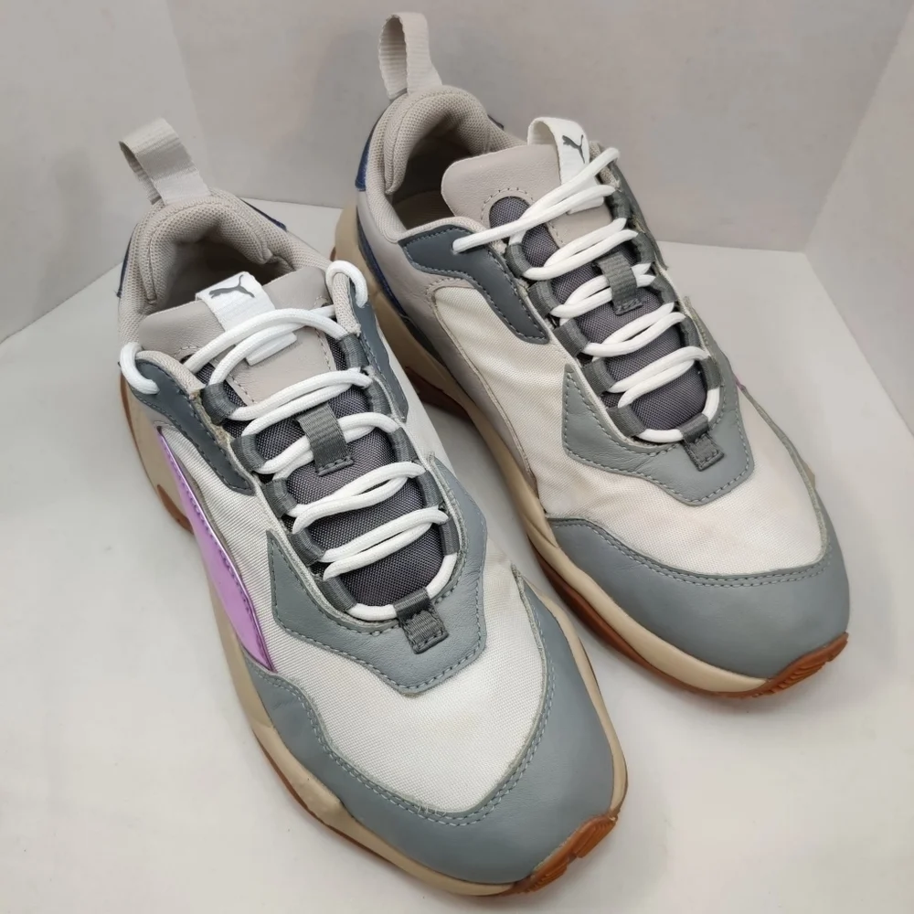 PUMA Running Sneakers Thunder Electric Chunky Grey Pink Leather Women's Sz‎ 6.5